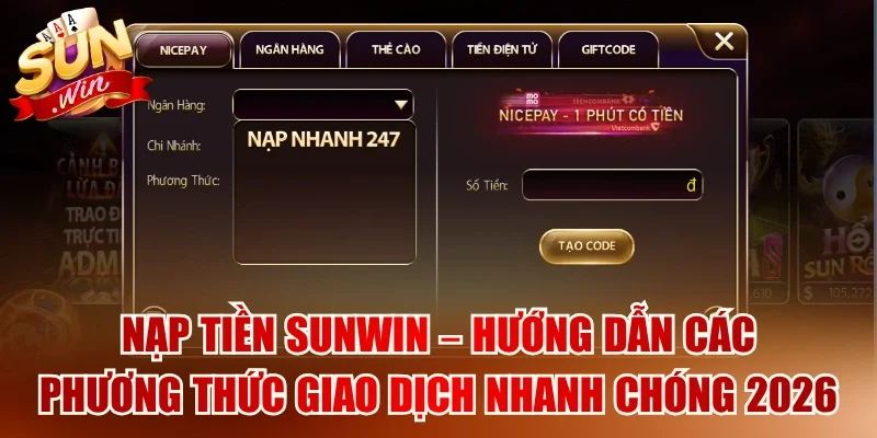 Nạp tiền SUNWIN